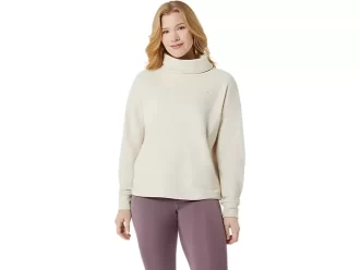 Bluzka z wysokim kołnierzem z dzianiny frotte