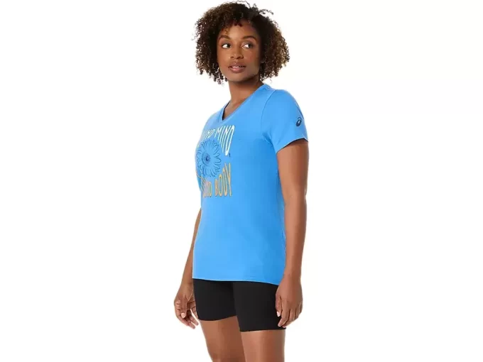 DAMSKI KOSZULKA Z DEKOLTEM W SZPIC Z NAPISEM SŁONECZNIK