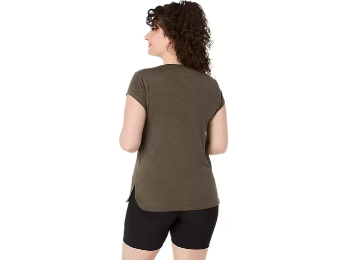 DAMSKI TOP Z OKRĄGŁYM KOŁNIERZEM W KOLORZE MELANŻOWYM