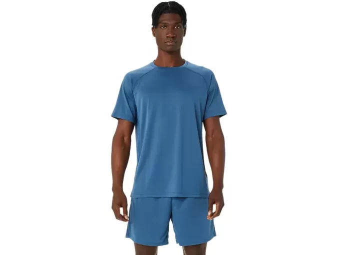 DZIANINOWY TOP Z KRÓTKIM RĘKAWEM Z OTWIERANYMI KRÓTKIM RĘKAWEM