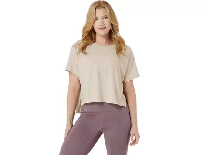 ELASTYCZNA BLUZA Z KRÓTKIM RĘKAWEM