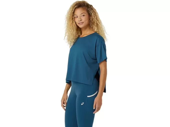 ELASTYCZNA BLUZA Z KRÓTKIM RĘKAWEM