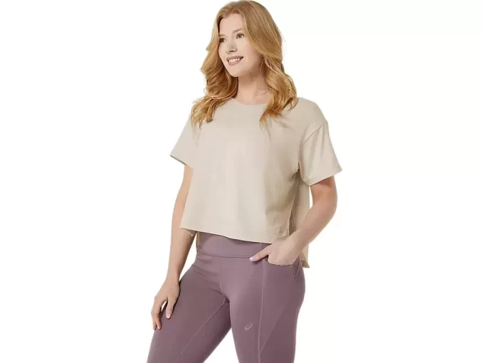 ELASTYCZNA BLUZA Z KRÓTKIM RĘKAWEM