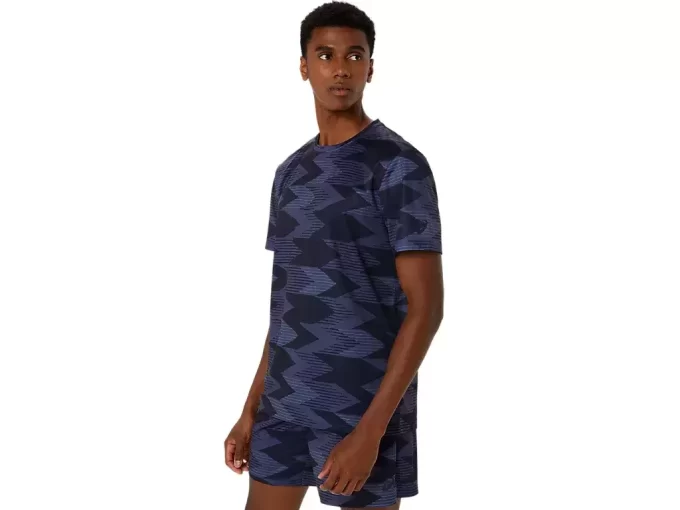 SEZONOWA BLUZKA Z KRÓTKIM RĘKAWEM Z NADRUKIEM NA CAŁEJ POWIERZCHNI